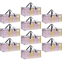 VENO Heavy Duty Moving Bags, Storage Bags, Easy Visibility, Clear, 10 Pack | Packing Supplies, Alternative to Moving Boxes, Storage Bins for Clothes, Blankets, Comforters, College Dorm Essentials