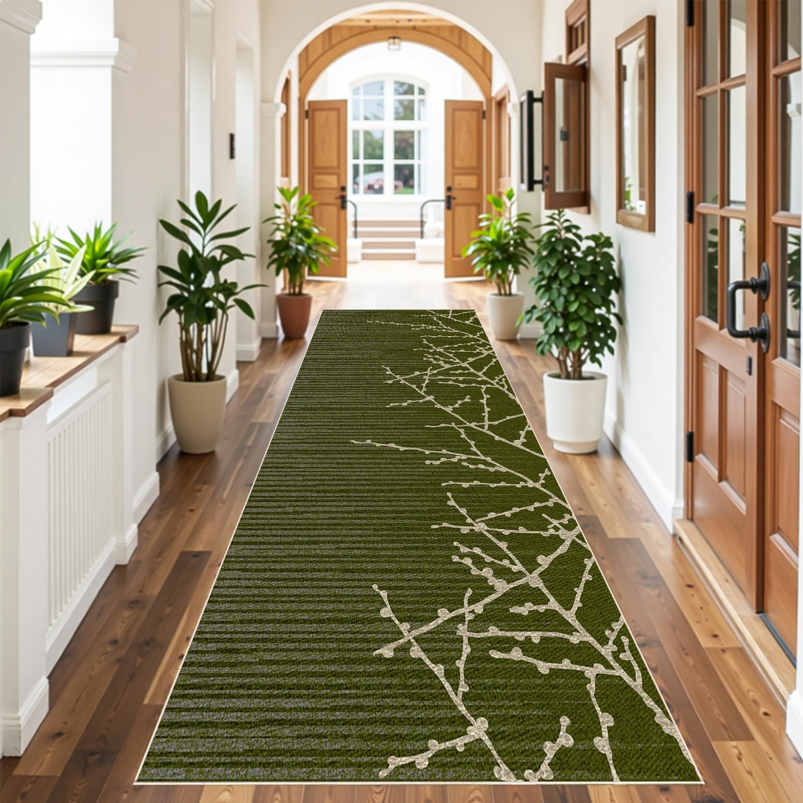 Runner Rugs For Hallway, Kitchen Runners Non Slip Washable Carpet Runners Long Absorbent Hall Runners For Hallway Entryway Corridor Bedroom Door Mat Floor Carpet for Entrance Narrow Rug 40 x 230 cm