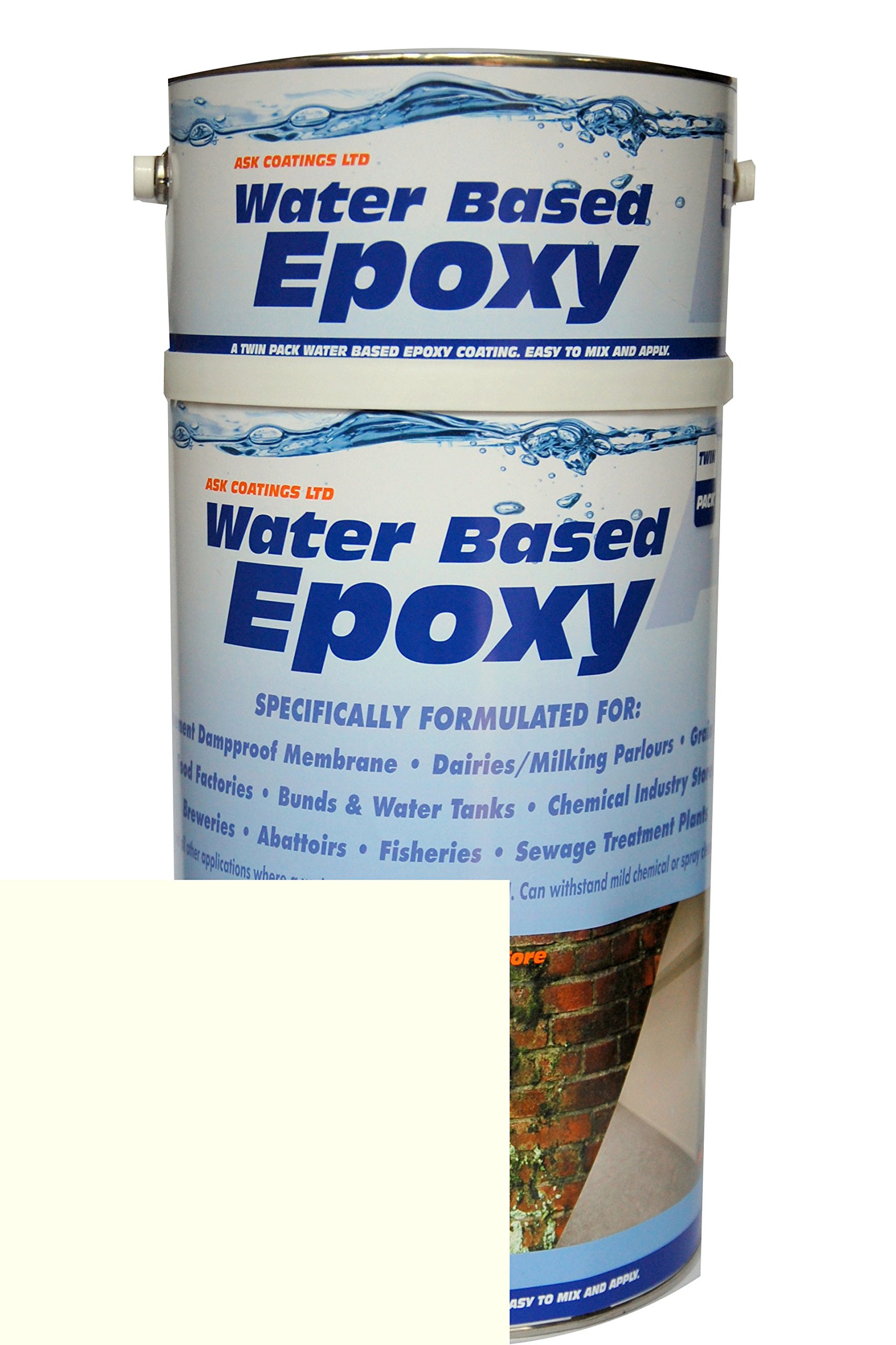 Damp Proof Epoxy Resin Water Based Paint for Garages, Walls, Basements and Tanks - 5L (Magnolia) — image 1