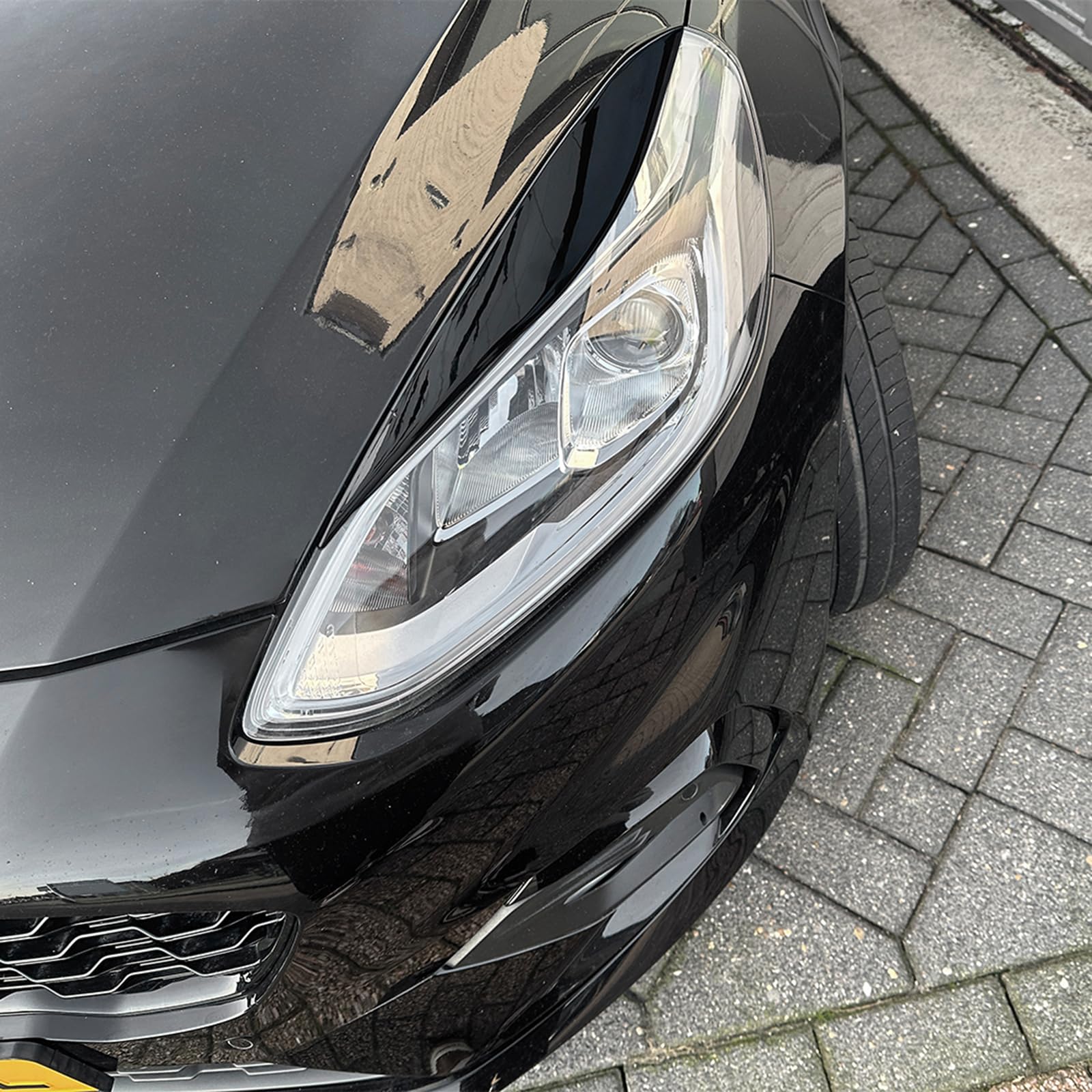 Cubierta para faro delantero para Ford Fiesta MK8 2017-2020, color negro