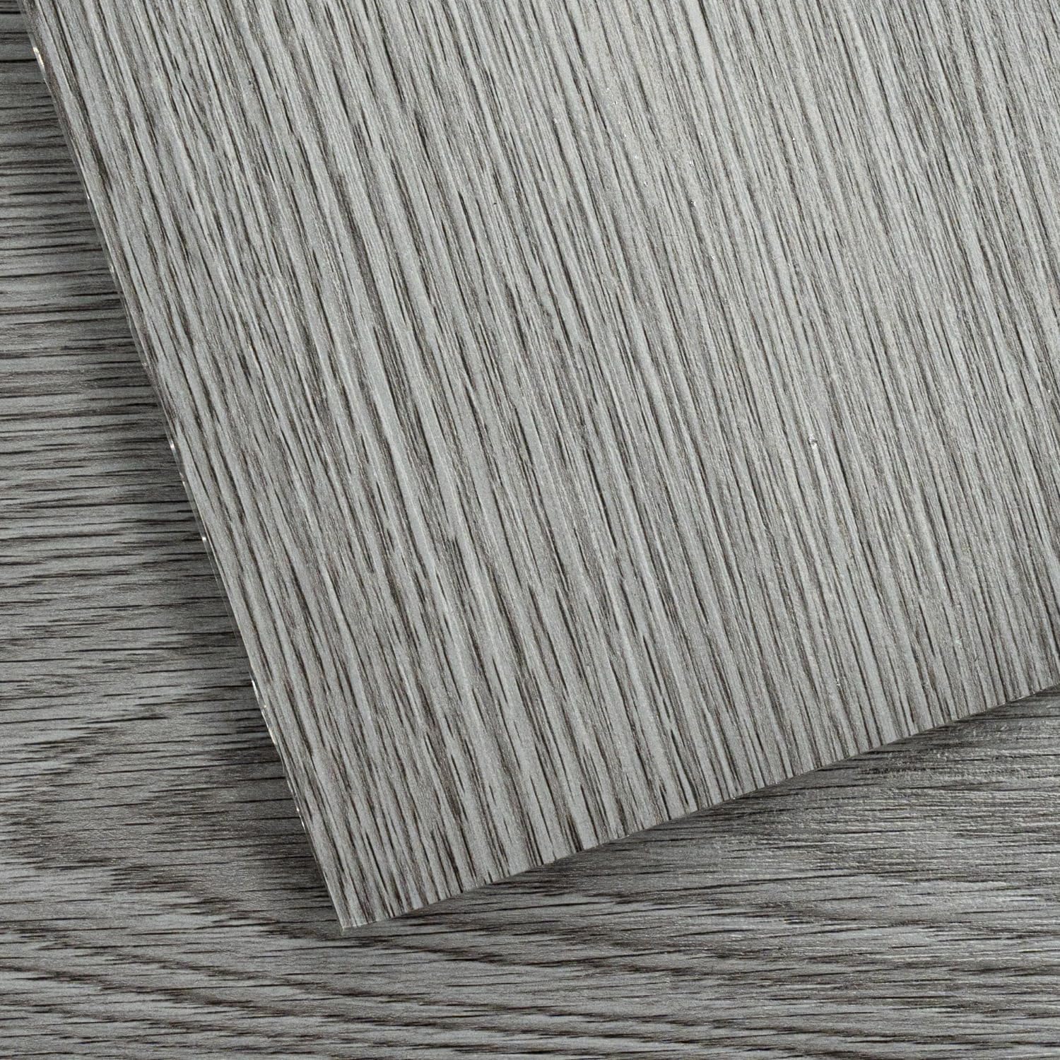 Peel and Stick Vinyl Flooring 36 Pack 54 Sq.Ft, Waterproof Vinyl Flooring Peel and Stick for Office, Living Room, Bathroom, Kitchen - Unique Design, Easy to Install Vinyl Floor, Dark Gray 36*6*0.1 inches Dark Gray 36