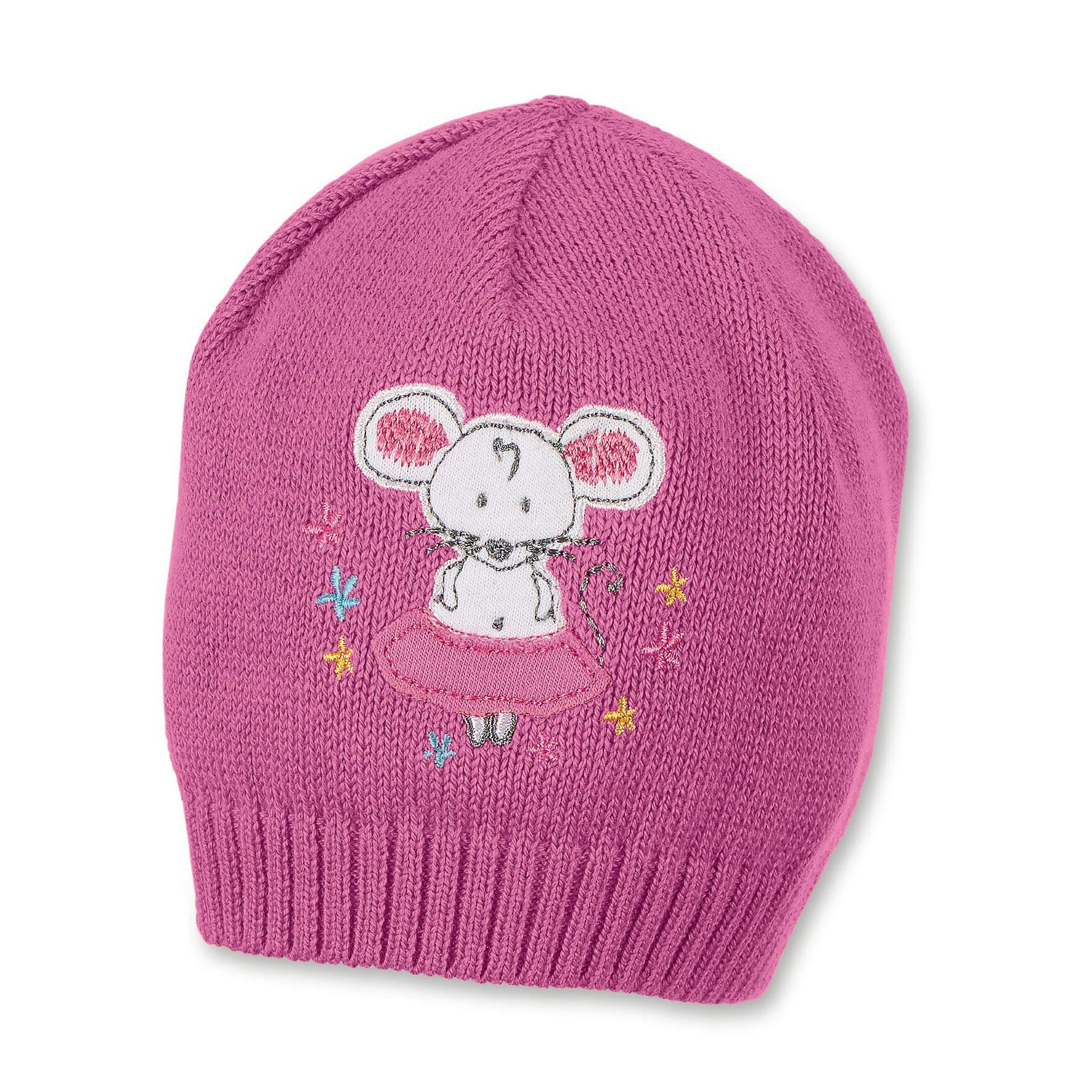 Sterntaler Girls Pink (Orchidee 779) ' Knitted Cap With Cute Mouse, Age: 6-9 Months, Size: 45, Pink (Orchid)