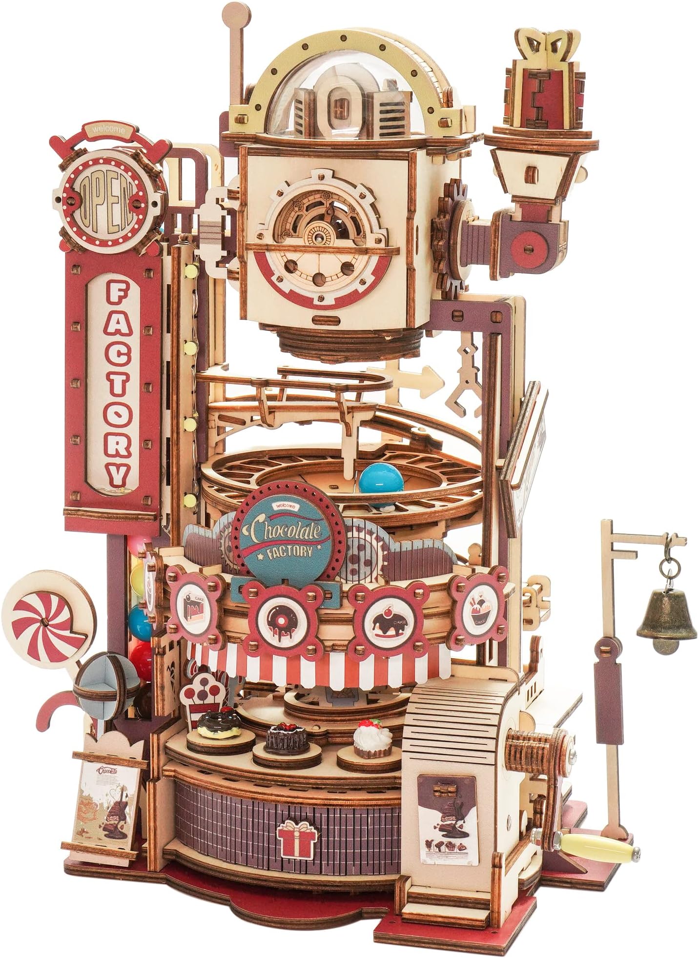 ROKR Model Kits for Adults to Build 3D Wooden Puzzle Model Kits Marble Run, Marble Factory