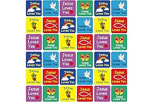 Inspiring Self Adhesive Jesus Loves You Stickers for Kids