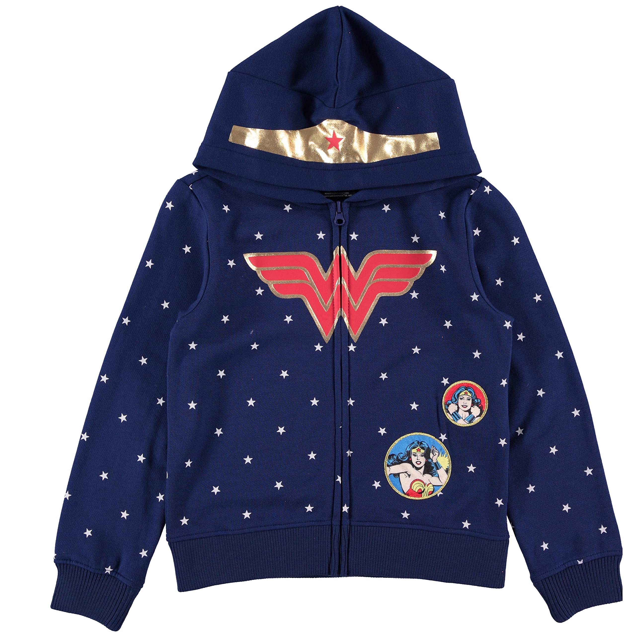 Mighty FineGirls Wonder Woman Cosplay Hoodie for Little and Big Girls Sizes XS-XL