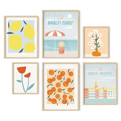 HAUS AND HUES Vintage Travel Posters Set of 4, 12x16 Inches