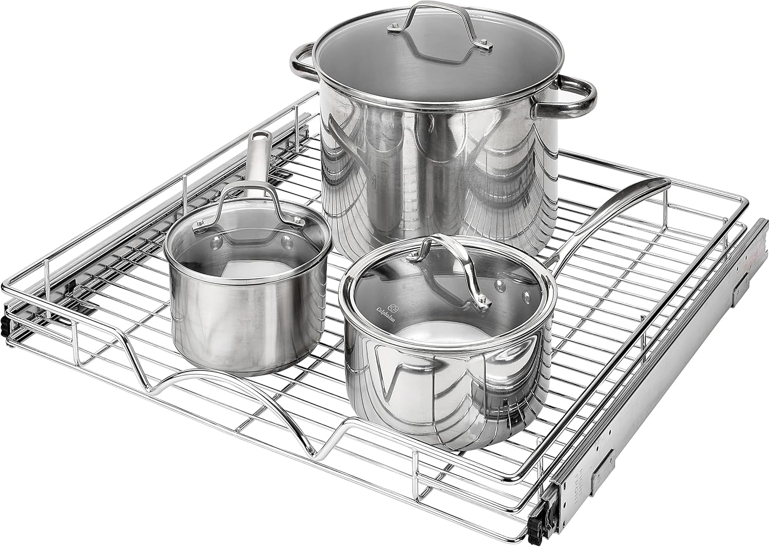 HOLD N' STORAGE Pull Out Drawer Cabinet Organizer, Heavy Duty-with 5 Year Limited Warranty -22”W x 21”D - Requires At Least a 23-1/4” Cabinet Opening, Chrome Finish