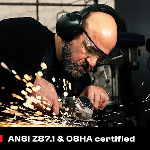 Miniatura 7 de NoCry Gafas de seguridad que se ajustan sobre tus lentes recetadas protección UV400 ANSI Z87 y gafas de seguridad ligeras con lentes transparentes