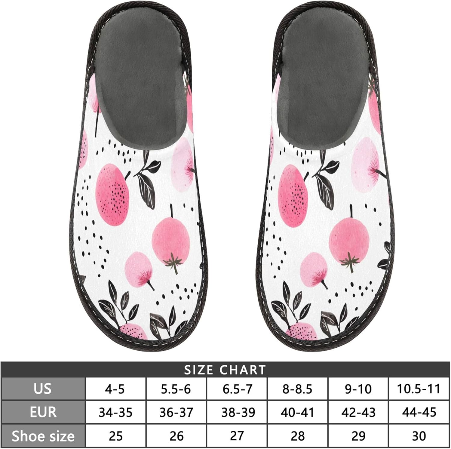 Apple House Slippers – Cozy Fuzzy Slippers for Guests, Washable & Disposable, Perfect for Shoeless Home, Spa & Hotel Use A110871