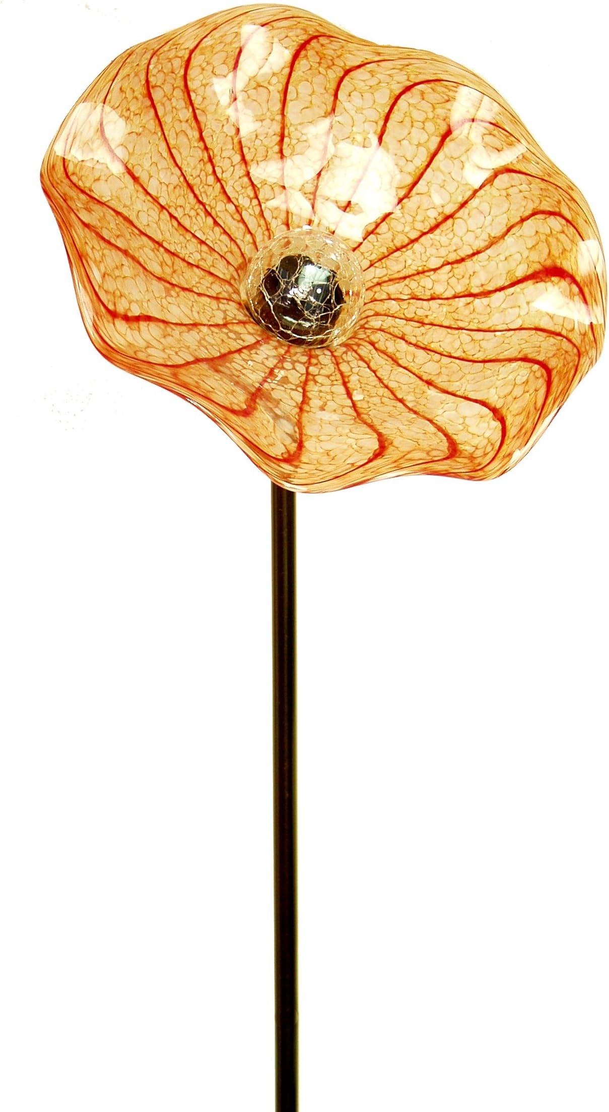 Echo Valley 4535 Bell Flower Kaleidolight Glass Art, 12 by 12 by 45-Inch, Orange/Red
