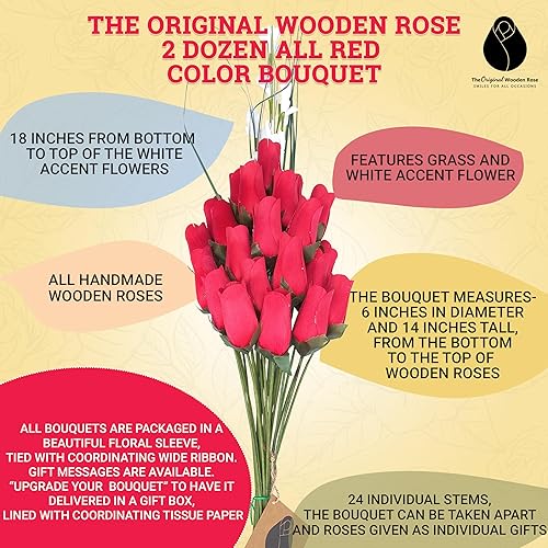 Miniatura 3 de Ramos originales de rosas de madera en 1, 2, o 3docenas