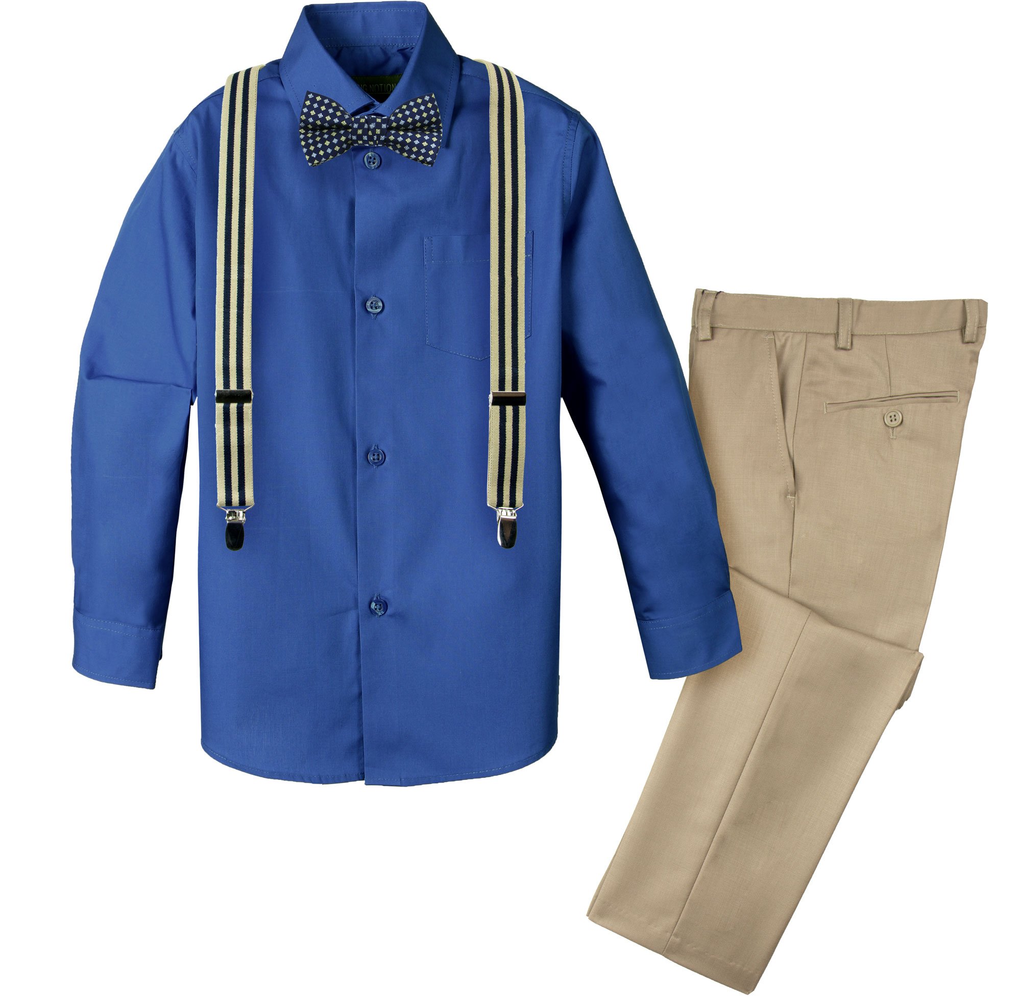 Spring Notion Boys' 4-Piece Patterned Dress up Pants Set