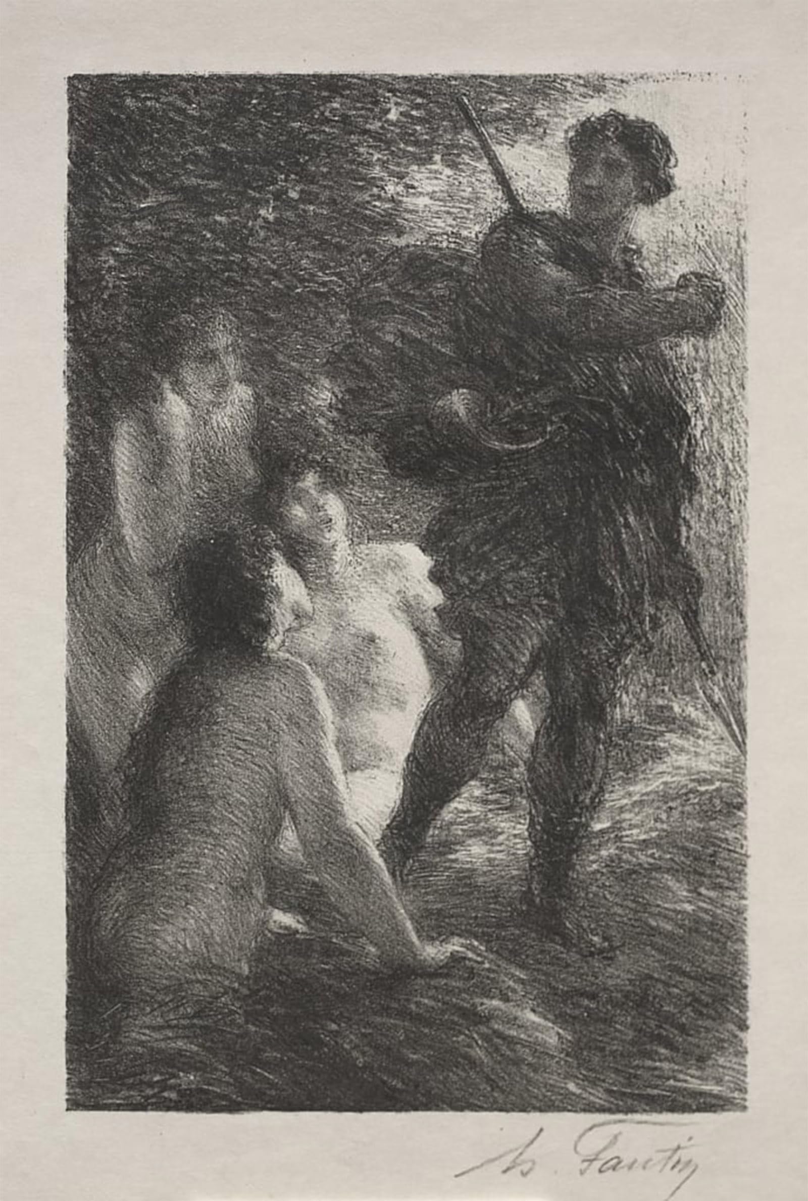 POSTERIIk Famous Animal Posters Vintage Picture Siegfried and the Daughters of the Rhine by Ignace Henri Jean Fantin Latour Modern Wall Decor for Home Decor 60x90cm