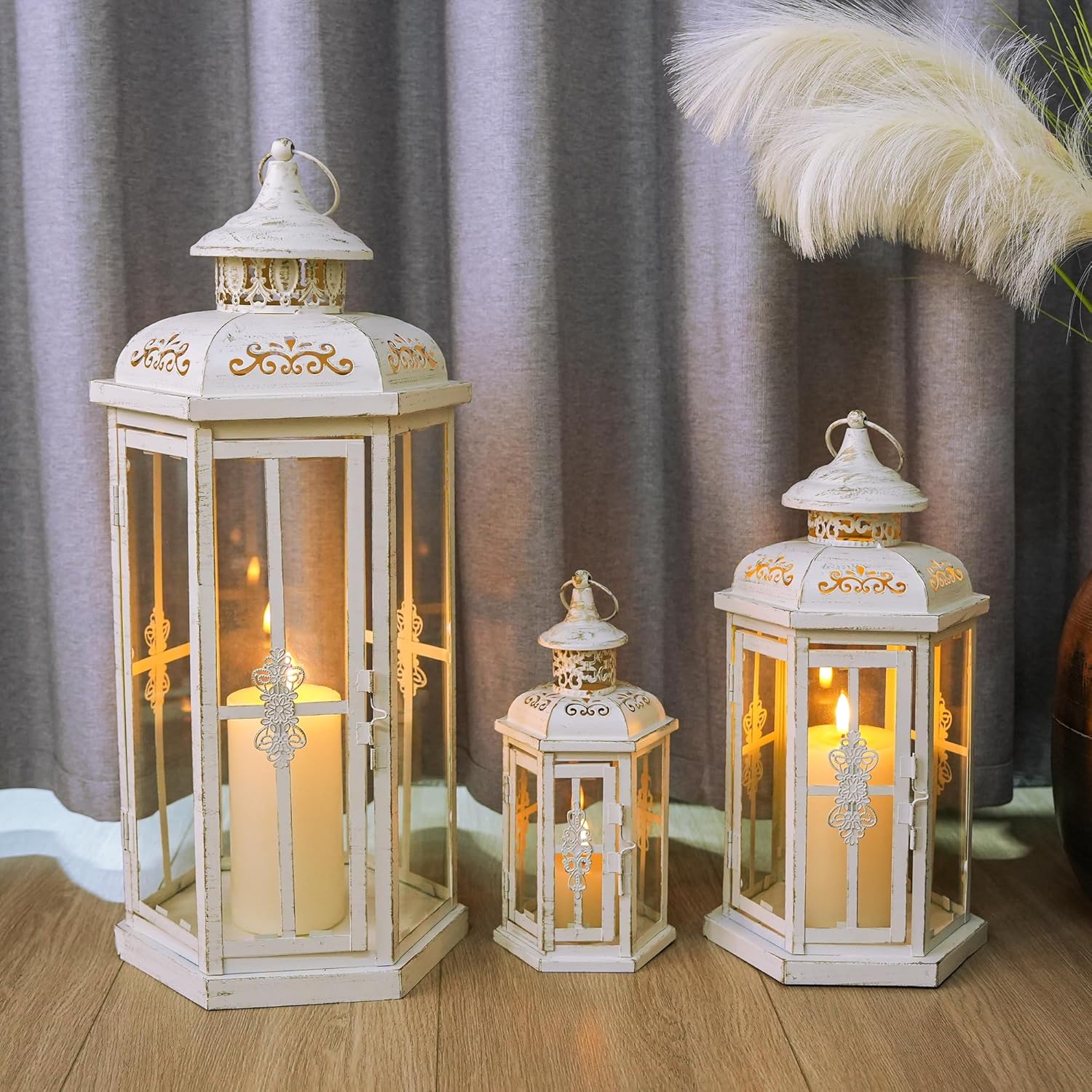 Set of 3 Decorative Candle Lanterns