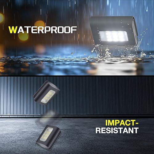 Miniatura 6 de Paquete de 2 luces de correr con clip, luces LED de seguridad magnéticas recargables con luz estroboscópica roja, impermeable, carga USB, linterna