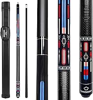 Vista 8 de HomeSeason 58" Pool Cue Stick 18oz Billiard Maple Wood 13mm Tip Cue Sticks Professional Low Deflection Pool Sticks with Cue Case Negro