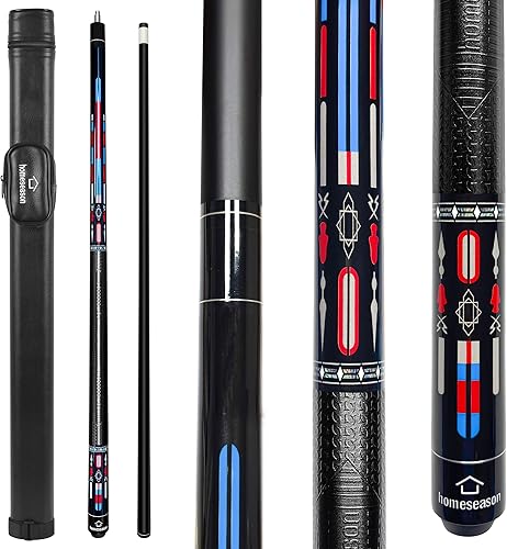 Miniatura 8 de HomeSeason 58" Pool Cue Stick 18oz Billiard Maple Wood 13mm Tip Cue Sticks Professional Low Deflection Pool Sticks with Cue Case