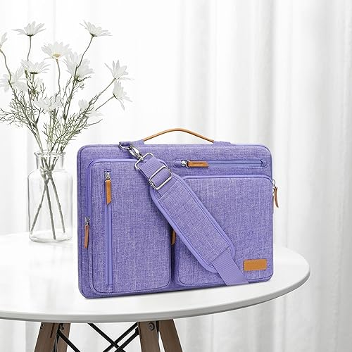 Vista 42 de MOSISO - Bolso de hombro protector 360 para laptop, bolsa para computadora de 15-15.6 pulgadas, bolsa tipo mensajero con apertura lateral, 4 Azul
