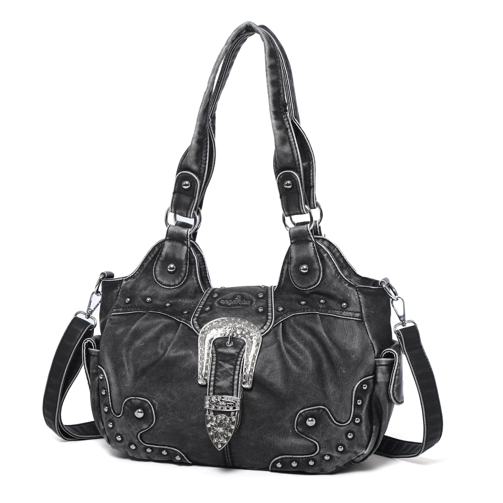 Angel Kiss Torby hobo dla kobiet wegańskie skórzane torebki i torebki damskie eleganckie torby na ramię torebki crossbody z metalowymi ćwiekami