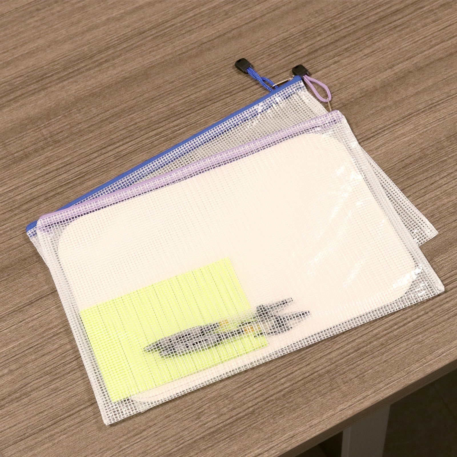 36 Bolsas de Documentos A4 con Cremallera, Transparentes e Impermeables de Malla PVC, 34x24 cm, para Archivo, Oficina, Escuela y Viajes