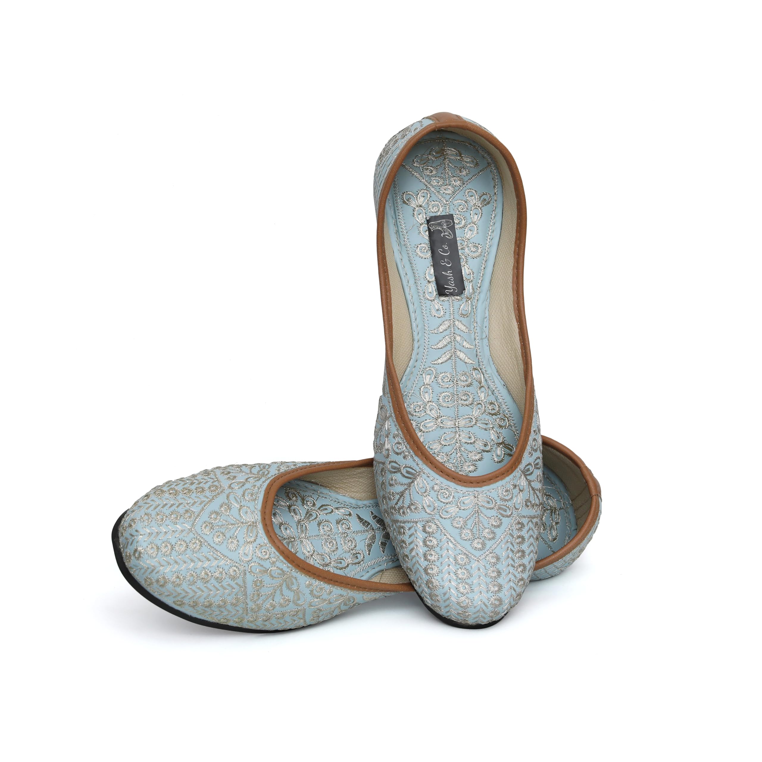 Embroidered Embellished Jutti Mojari | Hand Crafted Women Jutti | Women Ethnic and Traditional Mojari Jutti | Elegant and Comfortable Jutti Bellies Blue-image-10