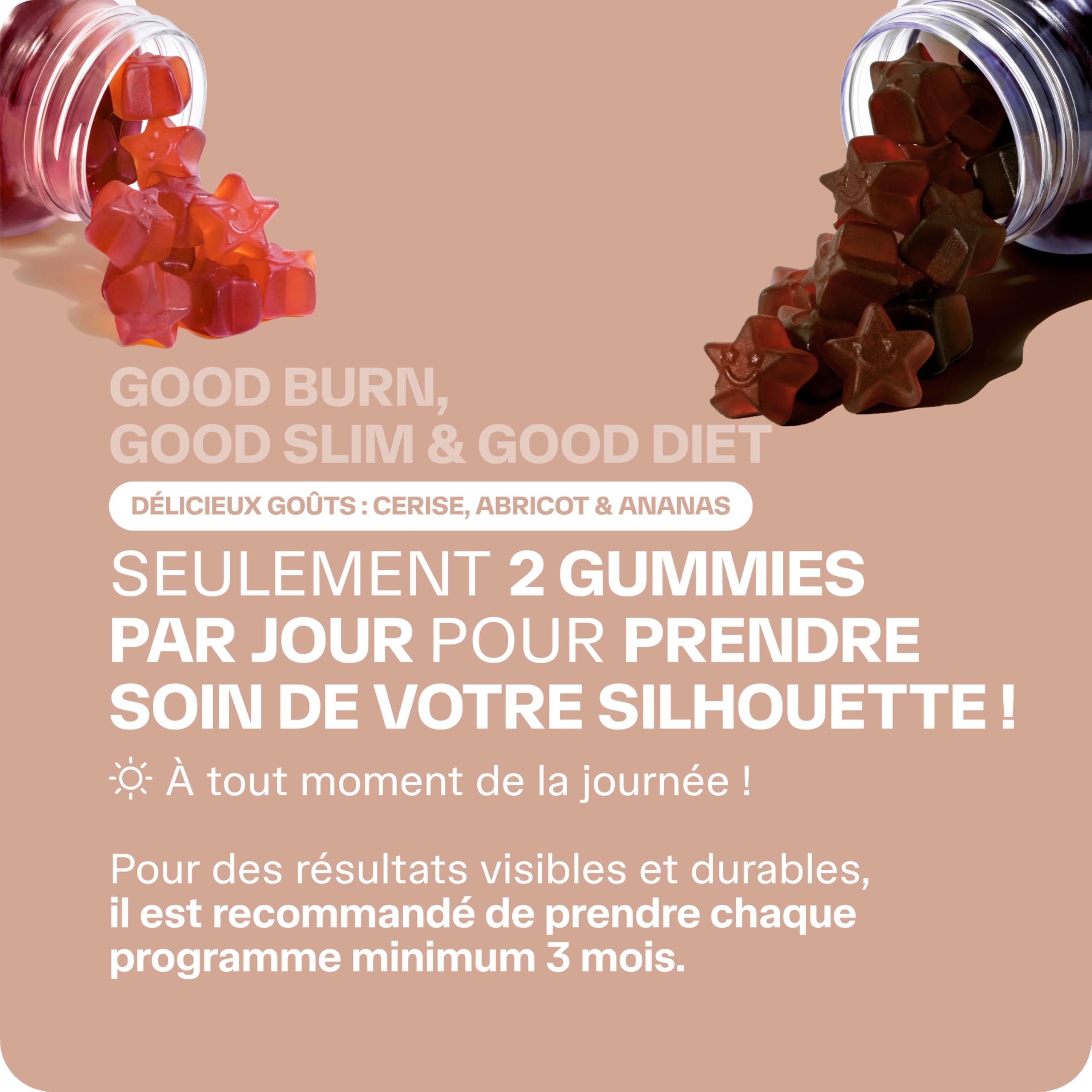 Lashilé Beauty Pack Minceur Gummies | Good Slim + Good Burn + Good Diet | N°1 Ventes Gummies Pharmacie | Brûle-Graisse, Perte de Poids, Coupe-Faim | Sans Sucres, Fabriqué en France | Lot de 3