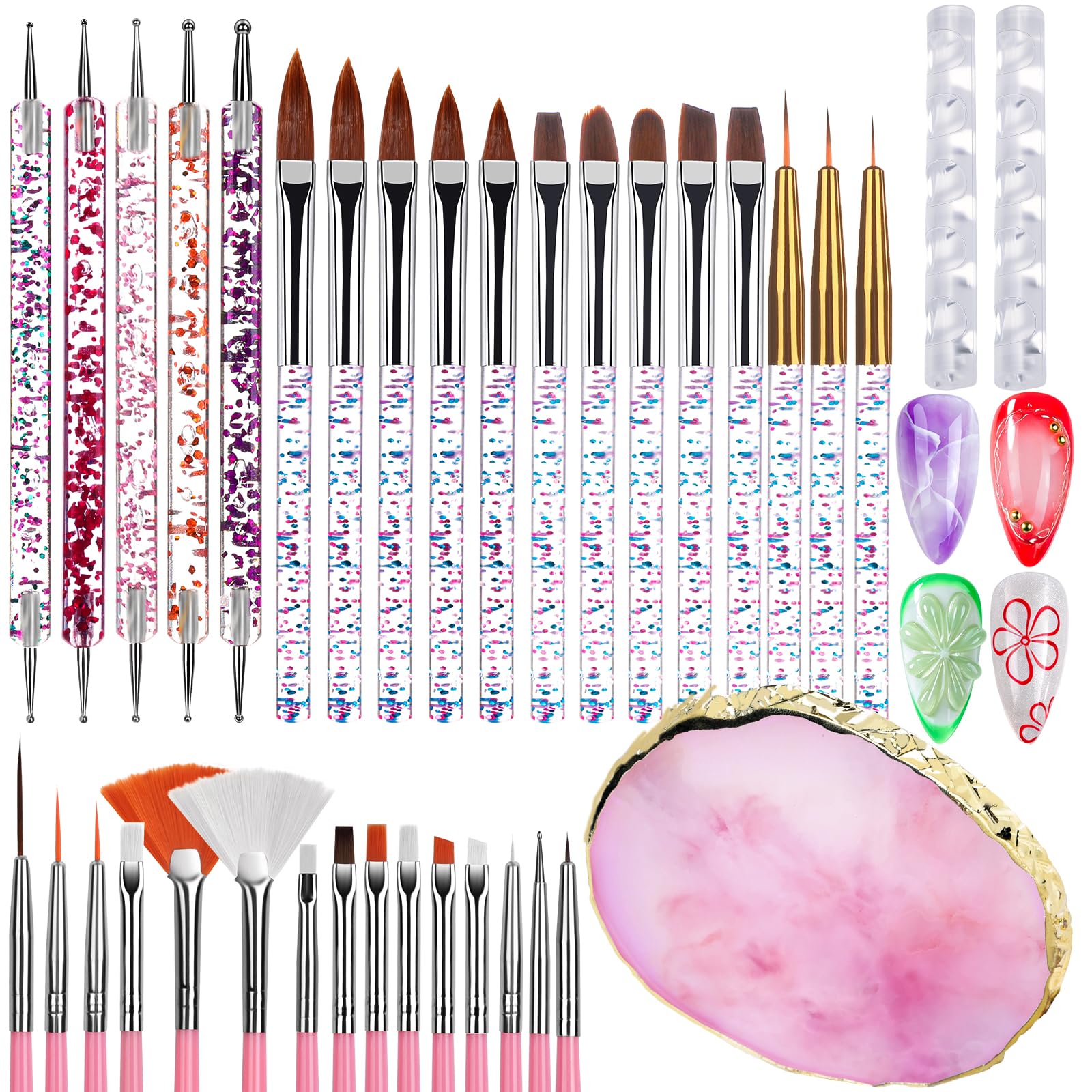 Teenitor Nail Art Tools, 33 Pcs Nail Art Brushes Dotting Tool for Nail Art