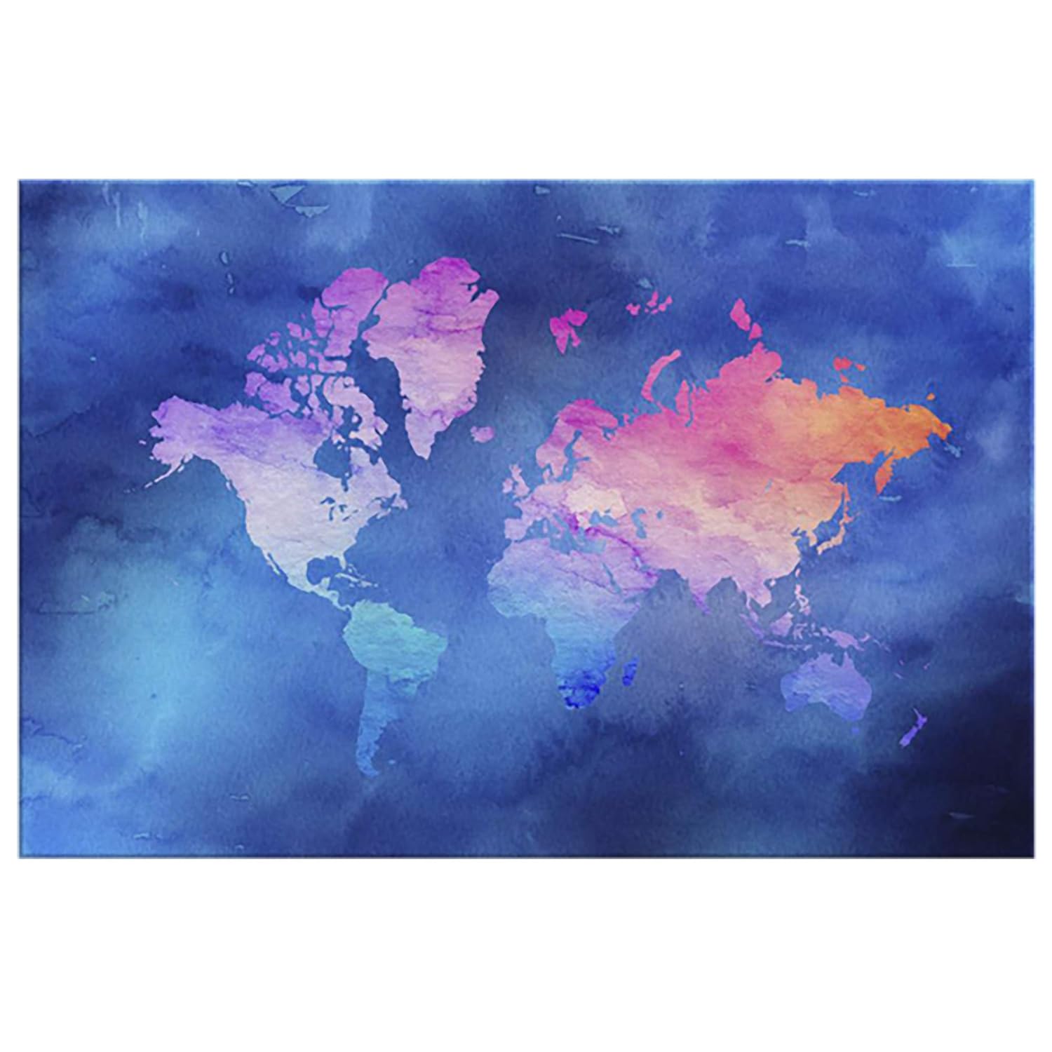 Amazon.com: Glam World Map Wall Art Canvas Art - Watercolor Wall Map Of The World - Large World Map For Walls - Large World Map - Wall Maps - Large Wall Art