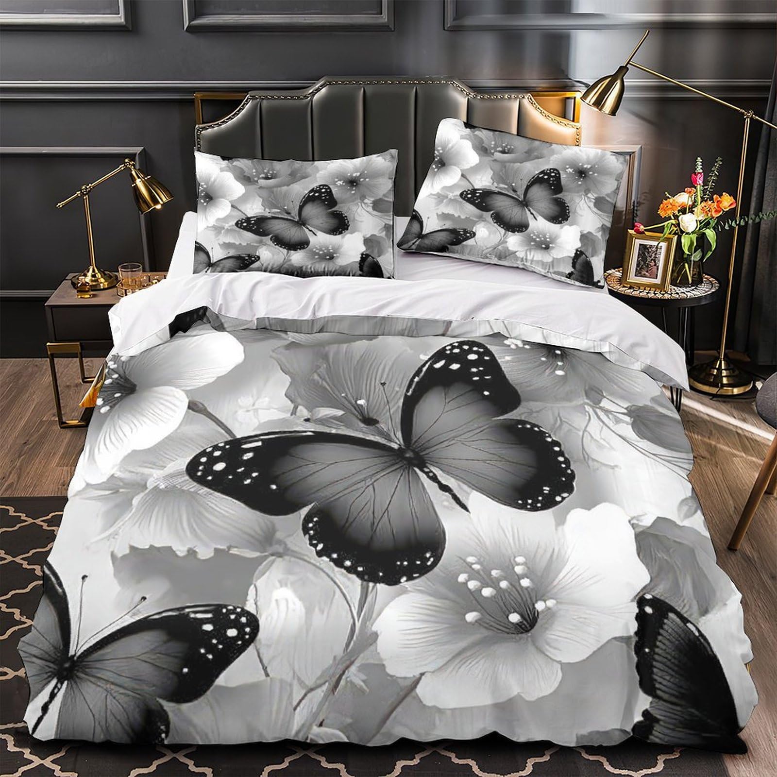 Housse de couette papillon 3D pour une chambre de fille féerique