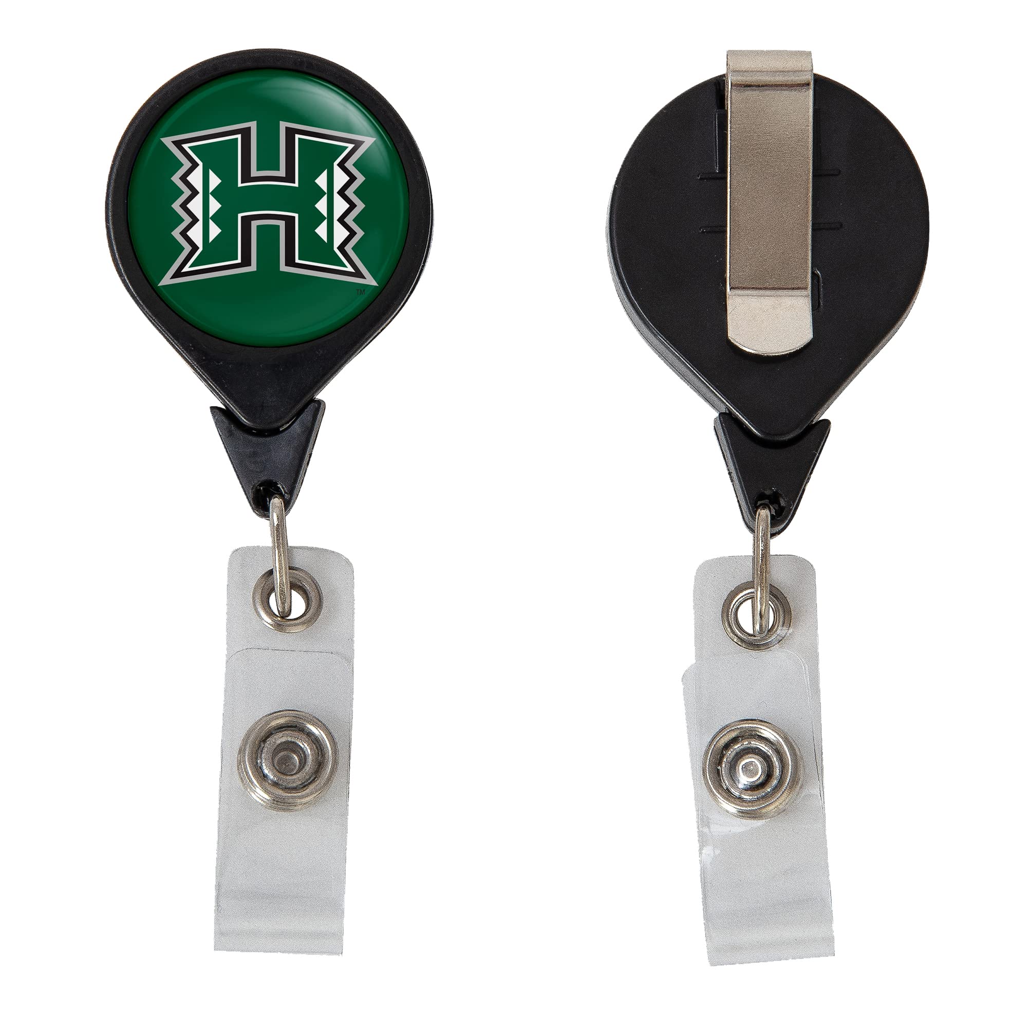 Desert Cactus University of Hawaii Retractable Badge Holder ID Reel with Ticket Clip for Lanyard, Work, School & Office Access