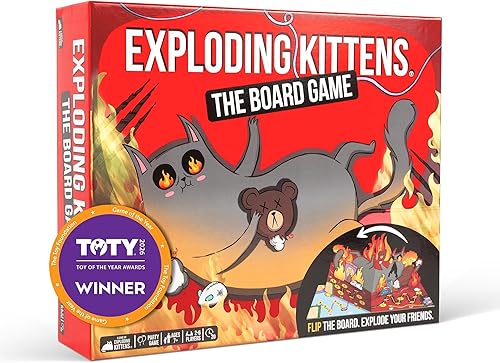 Exploding Kittens: El Juego de Mesa - El Juego de Fiesta Lleno de Acción para Celebrar el 10º Cumpleaños - 2-6 Jugadores a Partir de 7 Años - Ideal