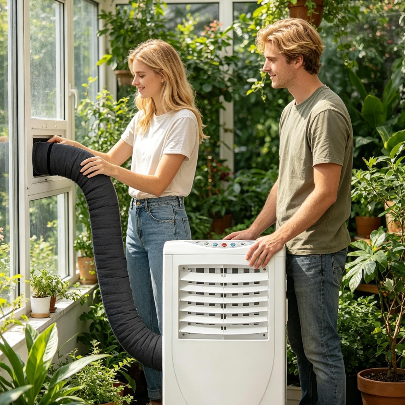Tragbare Klimaanlagen-Schlauchisolierung,Tragbare Isolierhülle mit 3 verstellbaren Riemen,Schlauchisolierung für Klimaanlagen | Für Winter, Außenbereich, Fenster, Garage, Wohnmobil, Haus, Wohnung,