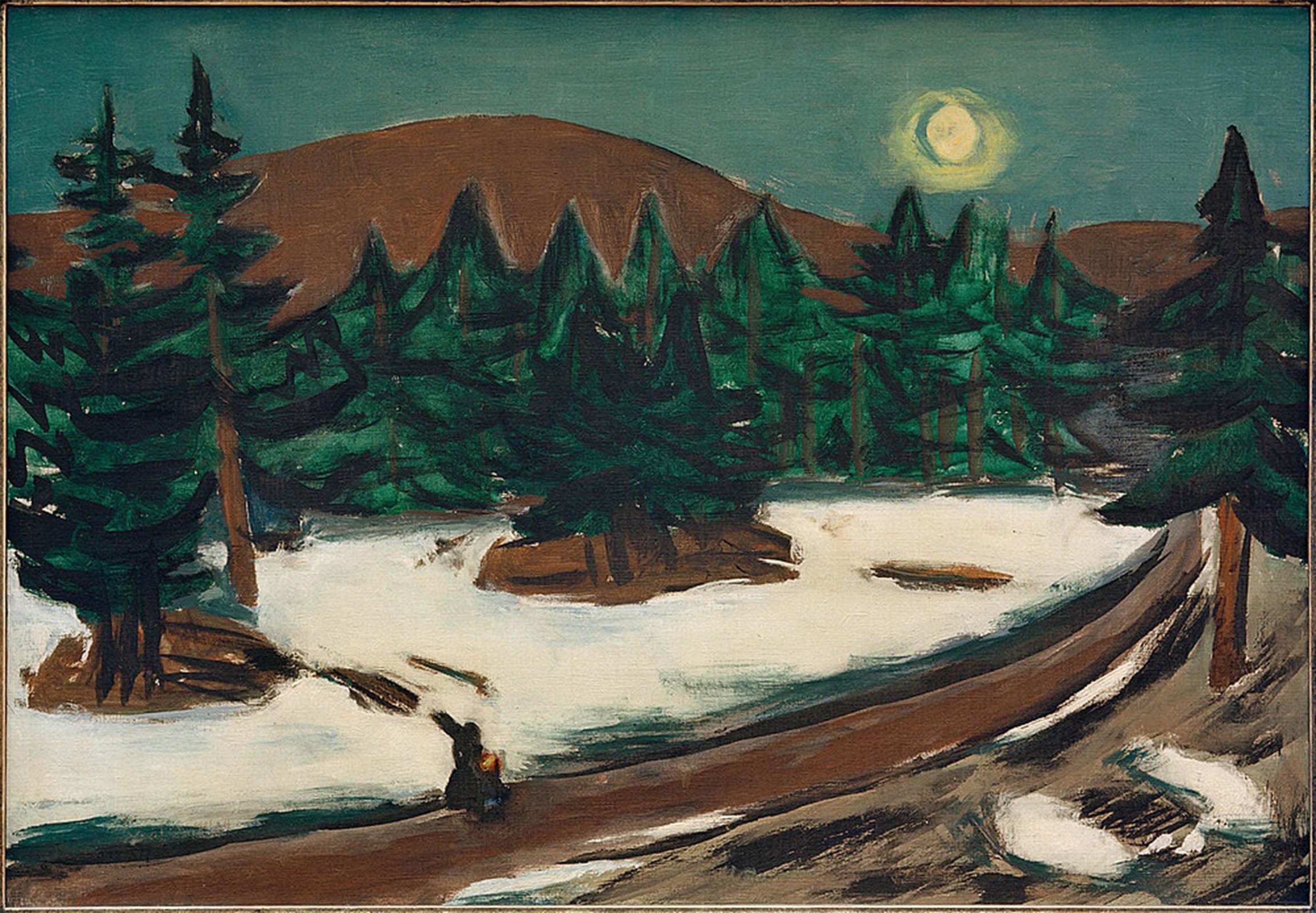 SERENDIPITP Retro Picture Poster Wall Art Pictures Painting Lunar Landscape in the Mountains with Snow by Max Beckmann Wall Art Canvas Print for Wall Decor 60x90cm