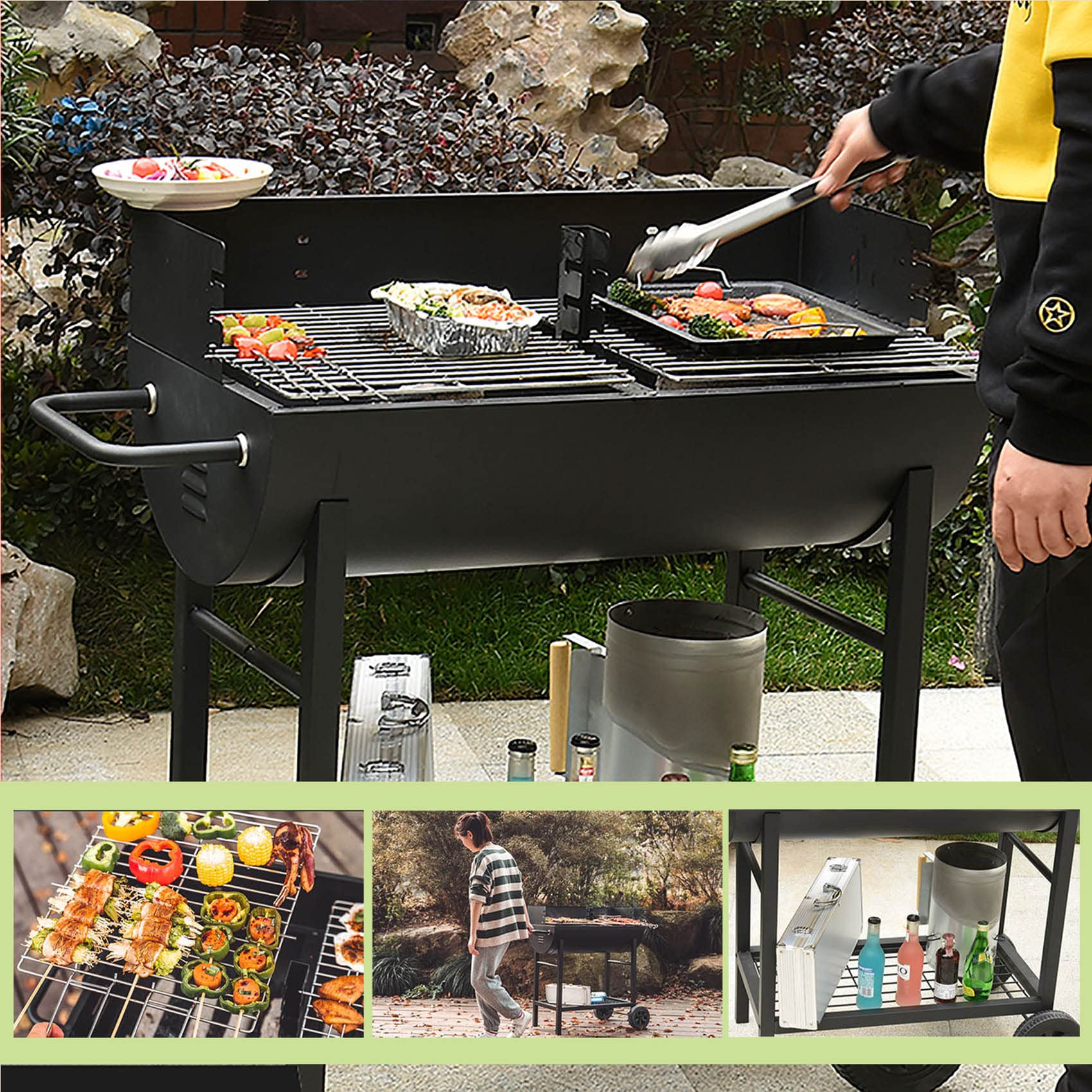 Amazon | バーベキューコンロ 焚火台 大型 バーベキュー グリル