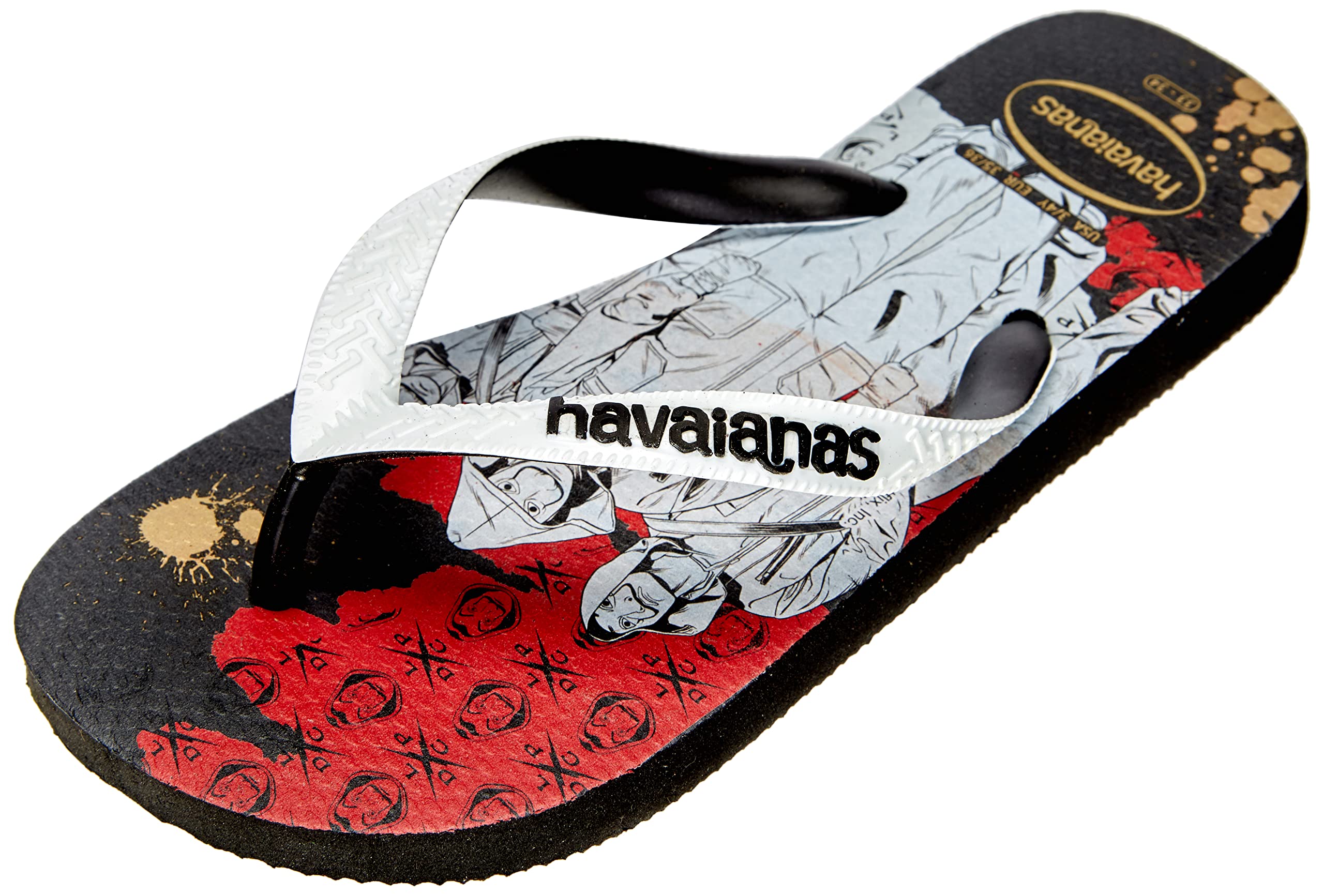 Havaianas Top Netflix Unisex Adults FlipFlop Black/White 5.5/6 UK