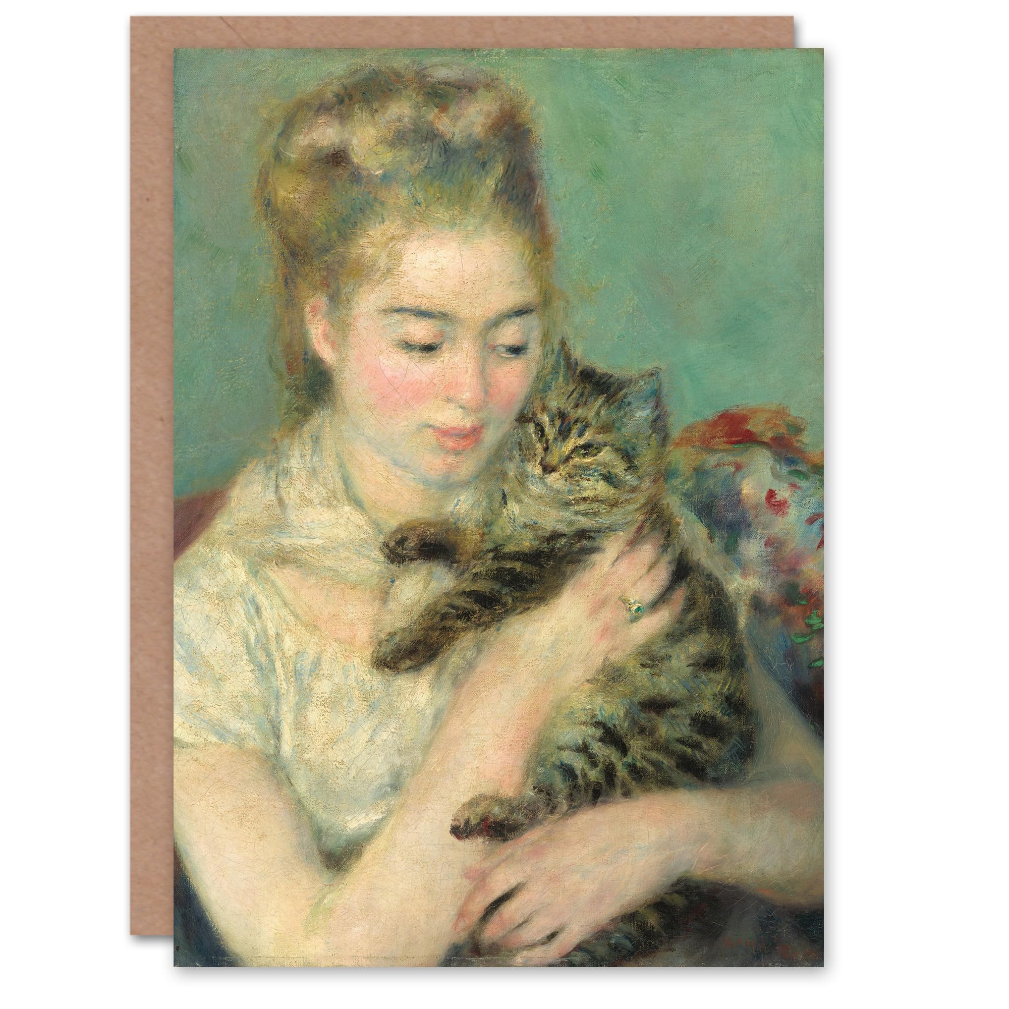Artery8 Pierre Auguste Renoir Art Card Woman with a Cat
