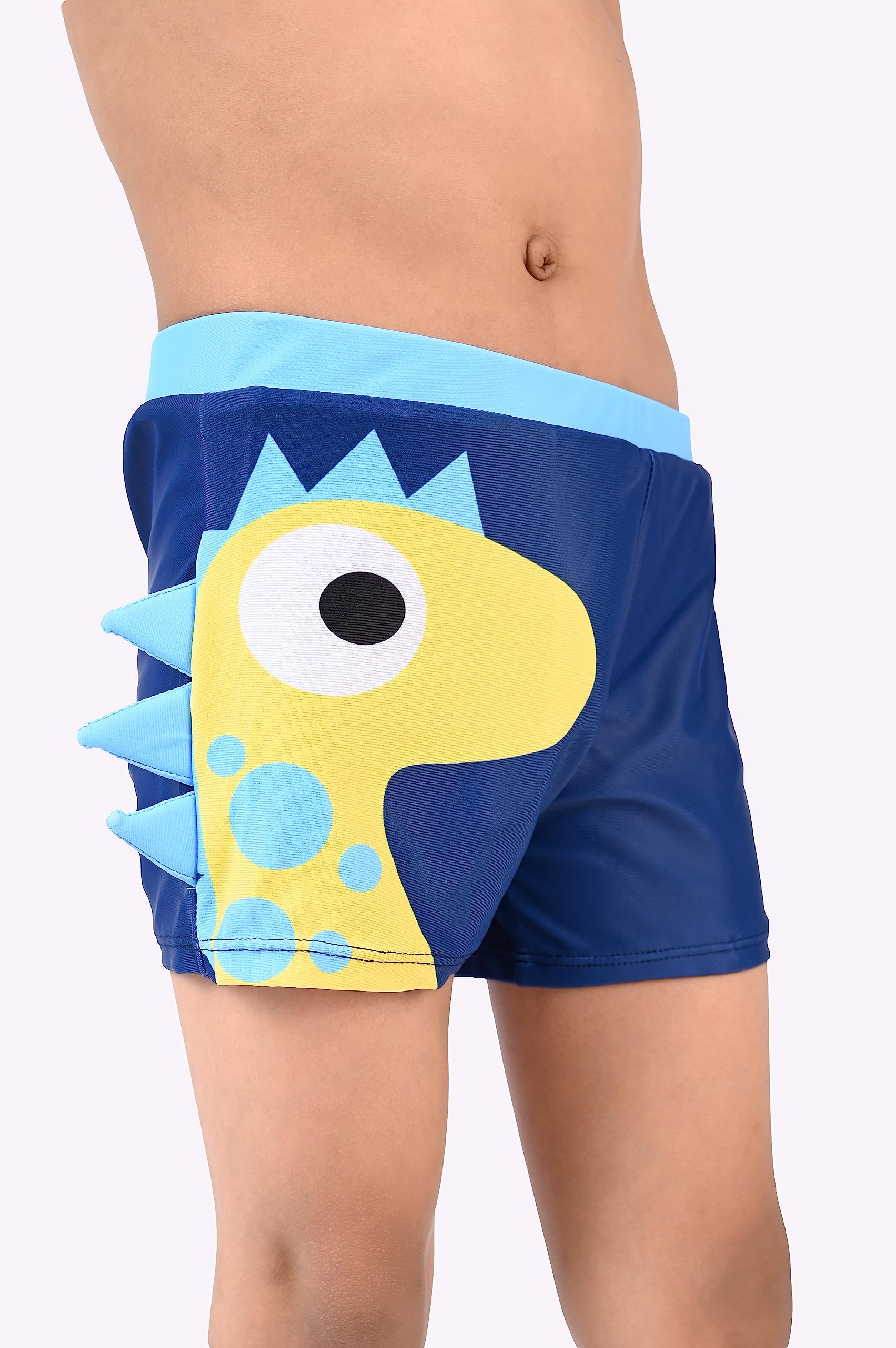 Yellow Bee Dinosaur Trunks with Cap for Boys, 3-4 Years, Blue 1