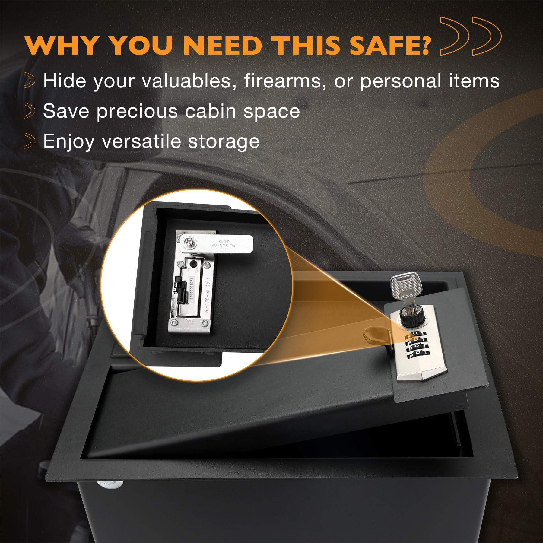 Amazon.com: Center Console Safe Storage Box Set, with 4-Digit