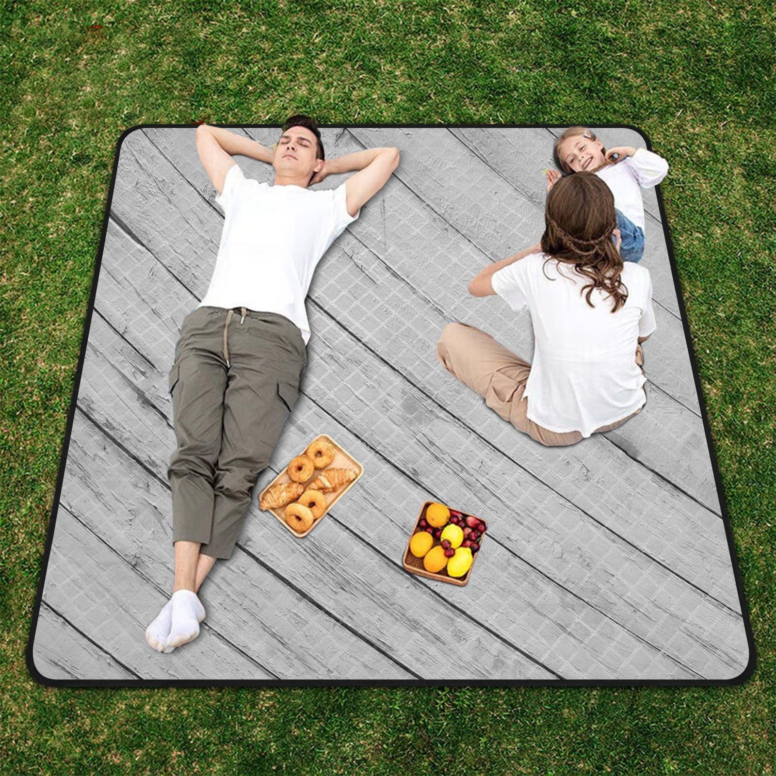 Manta impermeable plegable de grano de madera blanca, resistente al agua, manta impermeable para adultos, parejas, regalo Sabana para picnic