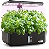 Hydroponics Growing System Indoor Garden: URUQ 12 Pods Indoor Gardening System with LED Grow Light Height Adjustable Plants Germination Kit Quiet Smart Pump - Hydroponic Planter Fresh Harvest Black