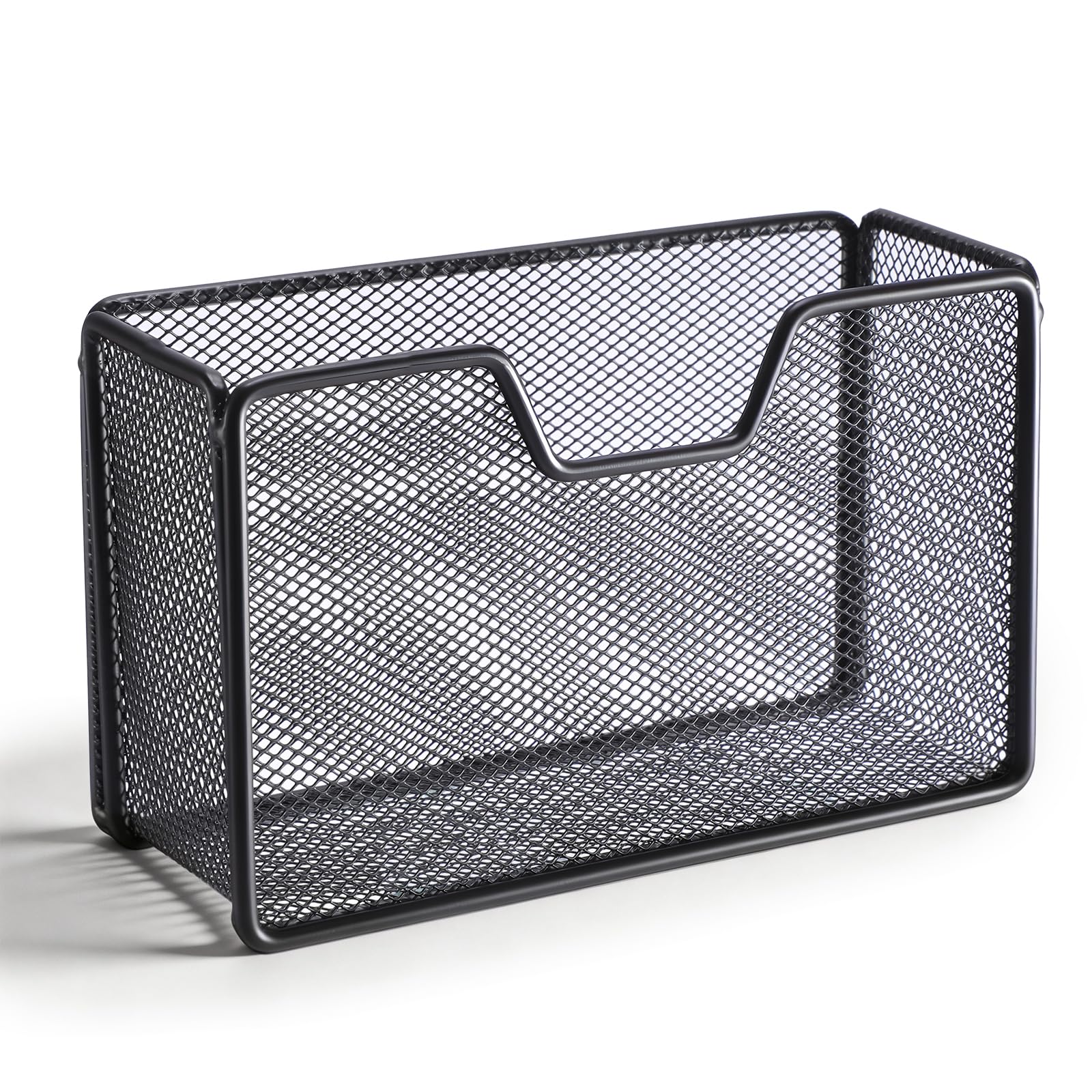 BSTKEY Metal Index Card Holder Business Card Stand, Black Postcard Display Stand Notecard Storage Organizer Desktop Home Office Storage Rack for 4x6 inch Index Card