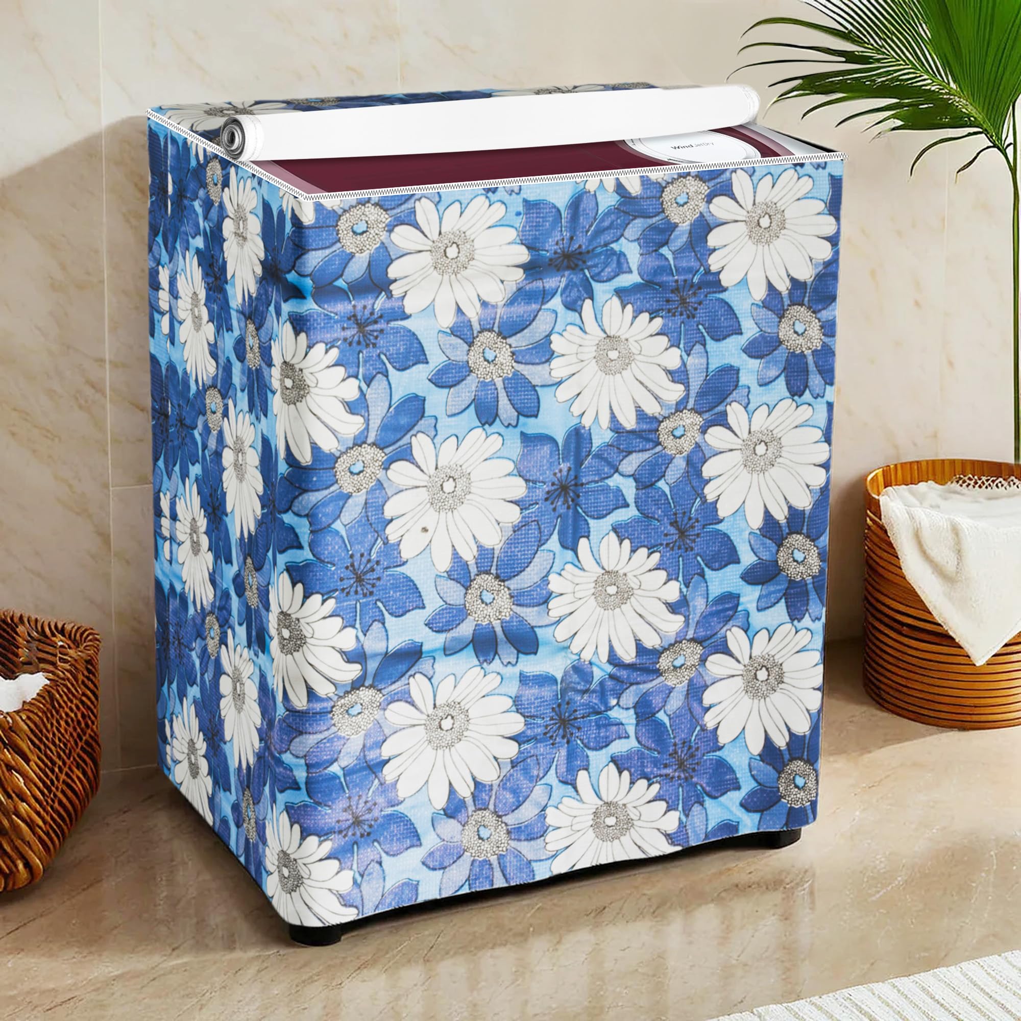 Kuber Industries Washing Machine Cover | Semi-Automatic Washer Covers | Ideal For 6 kg, 6.5 kg, 7 kg & 7.5 kg | Waterproof & Dust-Proof Machine Cover | White Sunflower | Blue (B0D8XYN1YY) Amazon Price History, Amazon Price Tracker