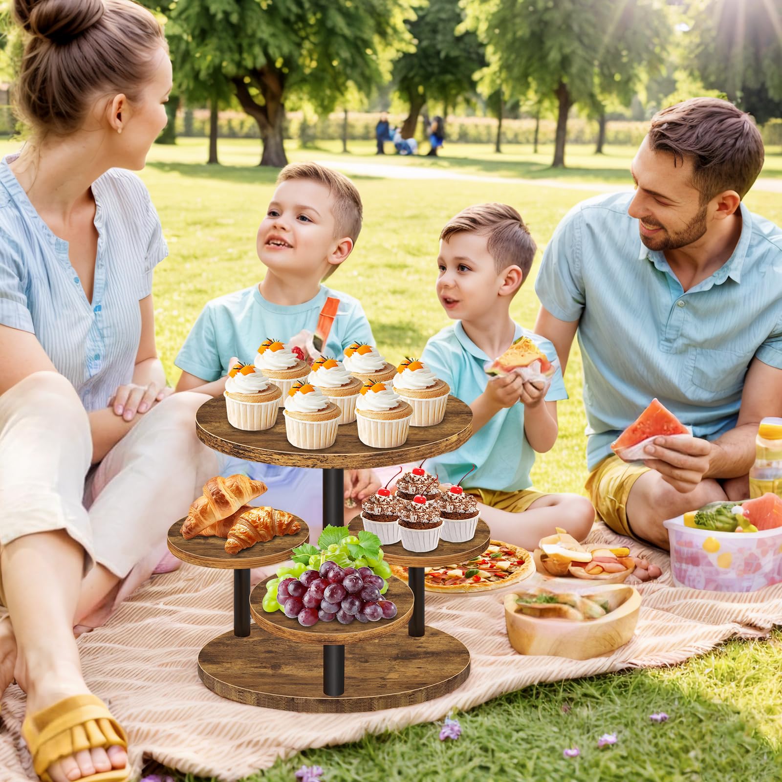 Parmedu 5-Tier Bamboe Cupcake Tower Stand