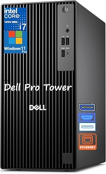 Dell Pro Tower PC Desktop Computers, Intel 20-Core i7-14700 up to 5.4GHz, 16GB RAM, 512GB SSD, HDMI, DP, USB-C, Windows 11 Pro, Carbon Black, 2026 Next Gen OptiPlex for Business & Professionals