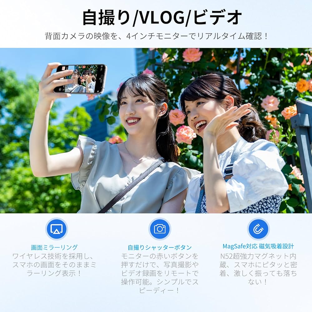 Amazon.co.jp: XBONFIRE スマホ 自撮り モニター 4インチ 超薄型