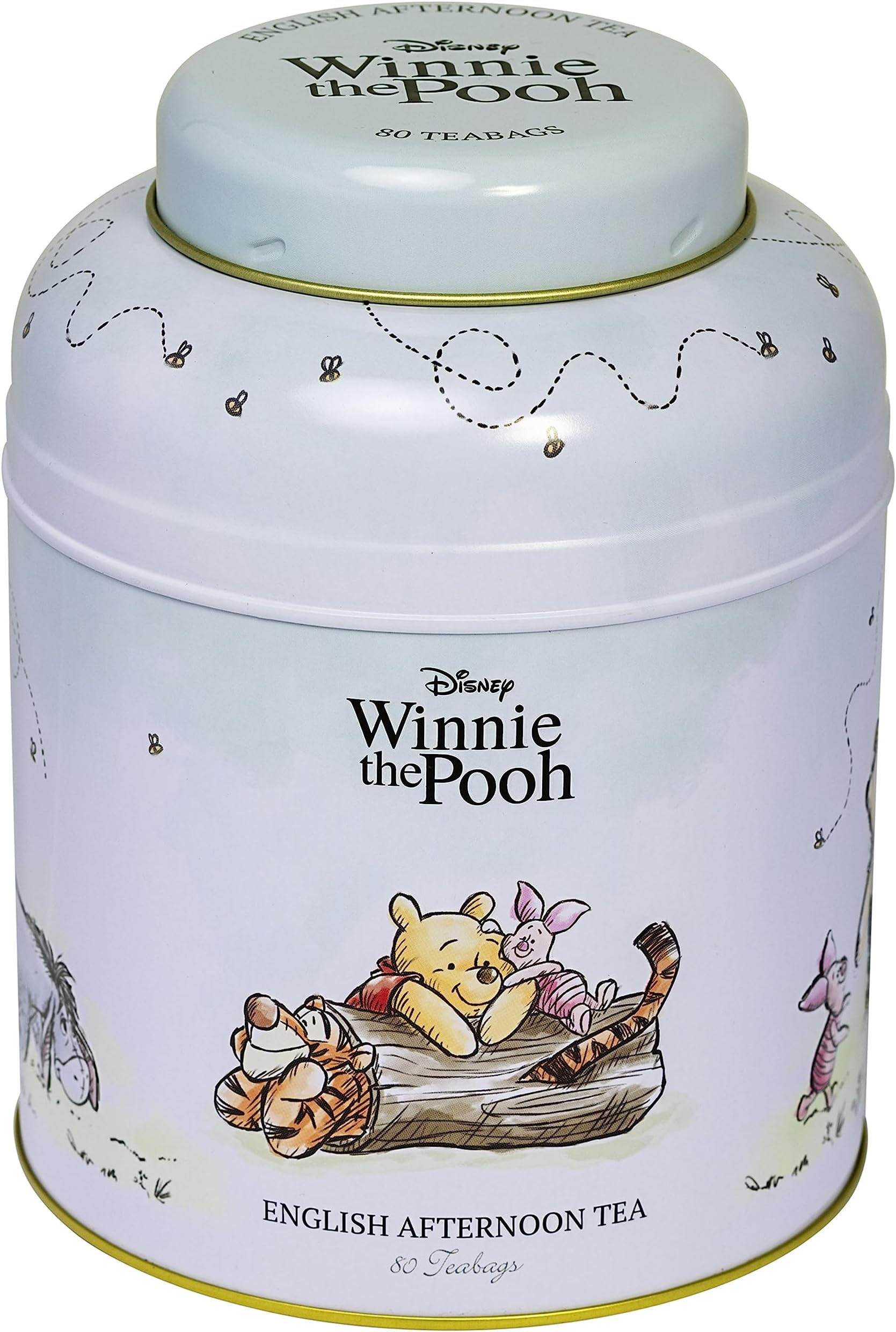 New English Teas Winnie the Pooh & Friends Tea Caddy with 80 English Breakfast Teabags