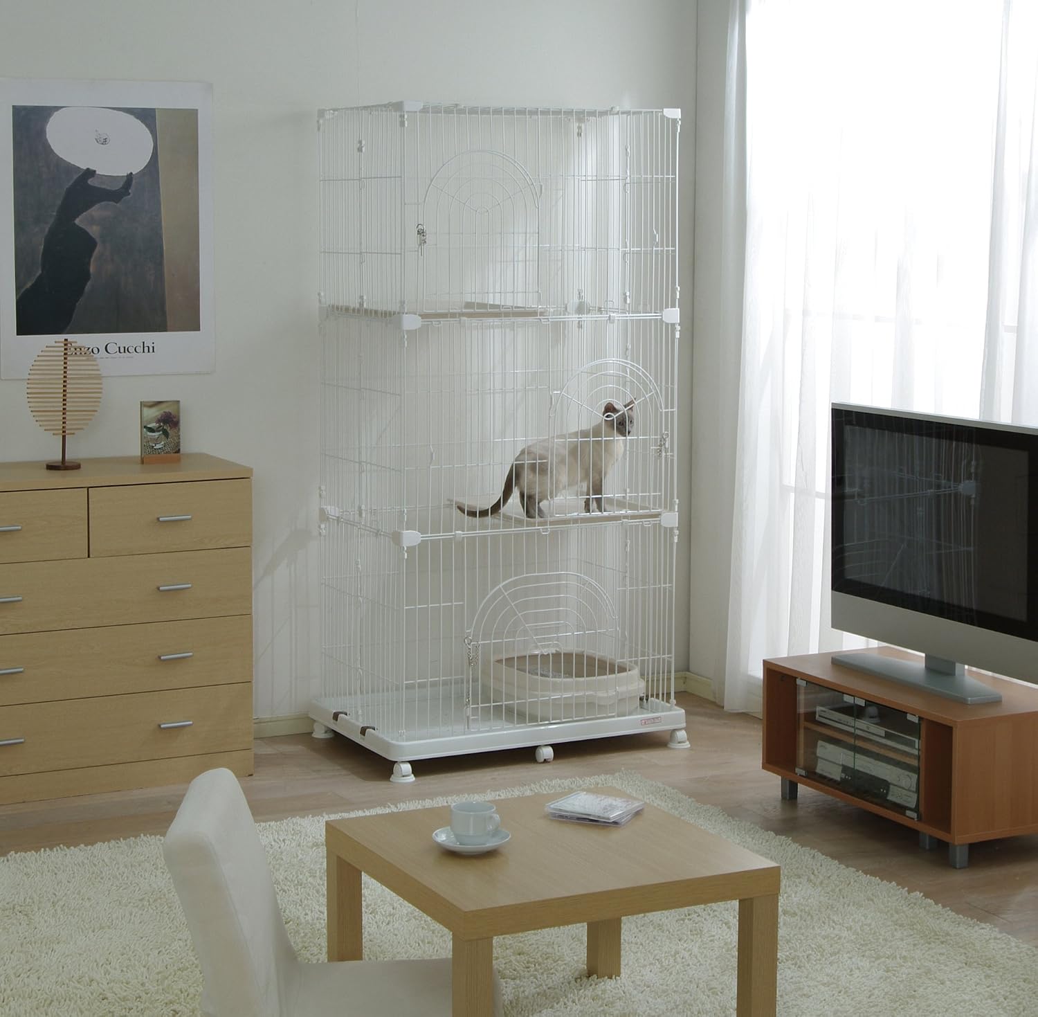 IRIS 3-Tier Wire Pet Cage, White