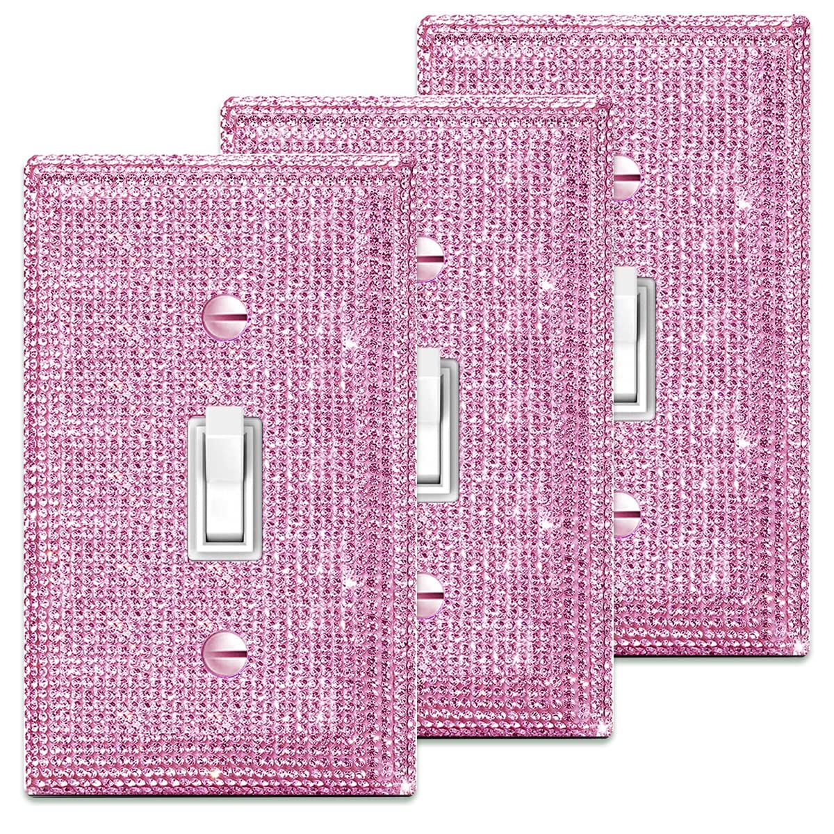 Pink Rhinestone Light Switch Cover Colored Bling Light Switch Cover Colorful Shiny Sparkle Bling Pink Crystal Wall Plate Cover