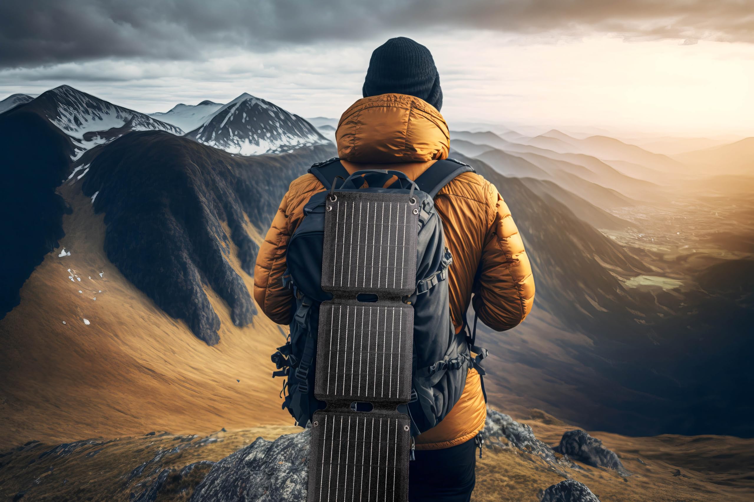 Innovate Panel Cargador Solar Portátil 21W 5V 3 Amp. Máx. con Conexión USB Tipo C-A. Placa Solar Plegable e Impermeable. Perfecto para Acampadas, Trekking, Senderismo, Playa, Montaña…