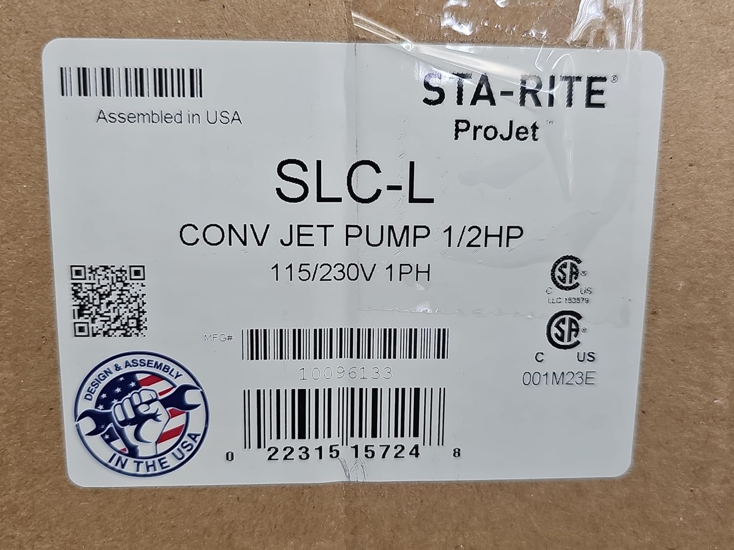 Pentair Sta-Rite SLC-L Product Label on Packaging